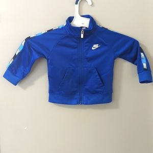 Nike Boys Taping Tricot Full Zipped Jacket Blue 12M